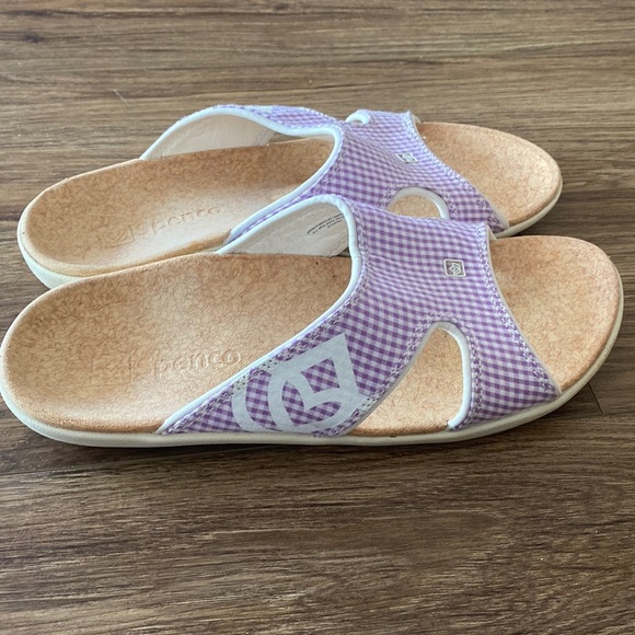 Spenco Women’s Kholo Slide Comfort Sandal purple Gingham Size W10 Total Support - Picture 1 of 6